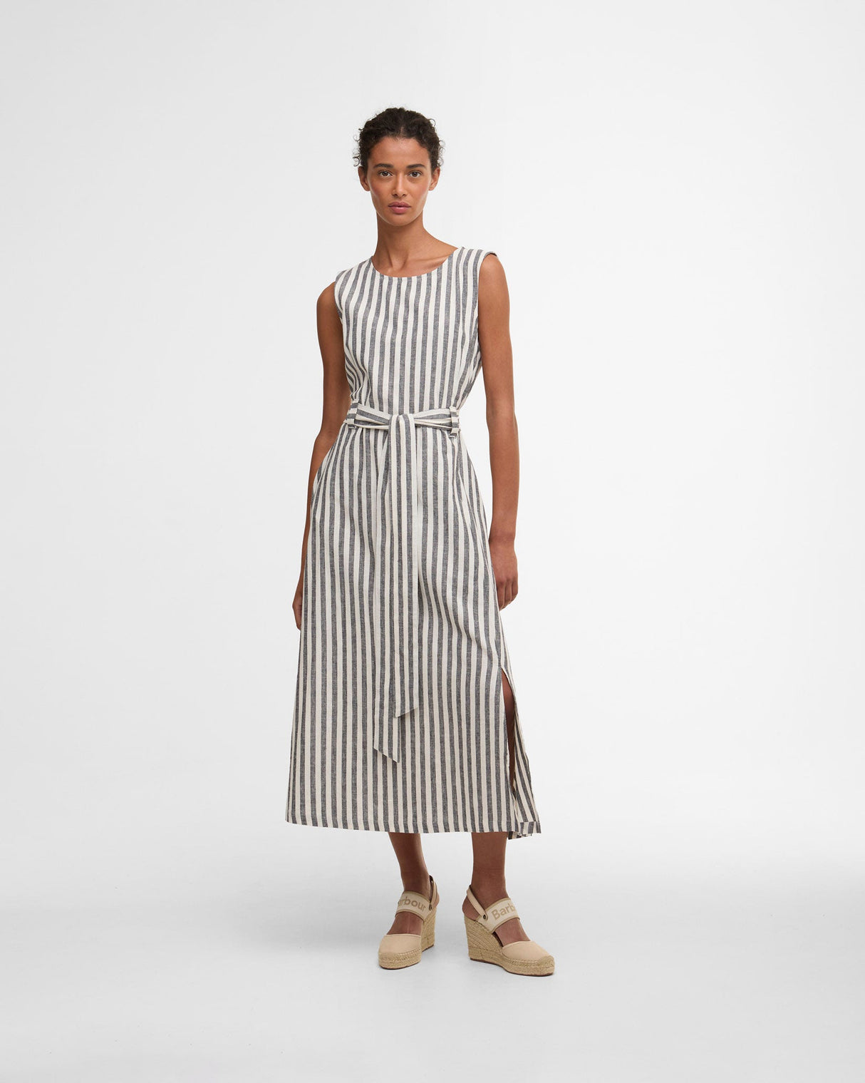 Dark-Navy-Stripe-Inez-Midi-Dress
