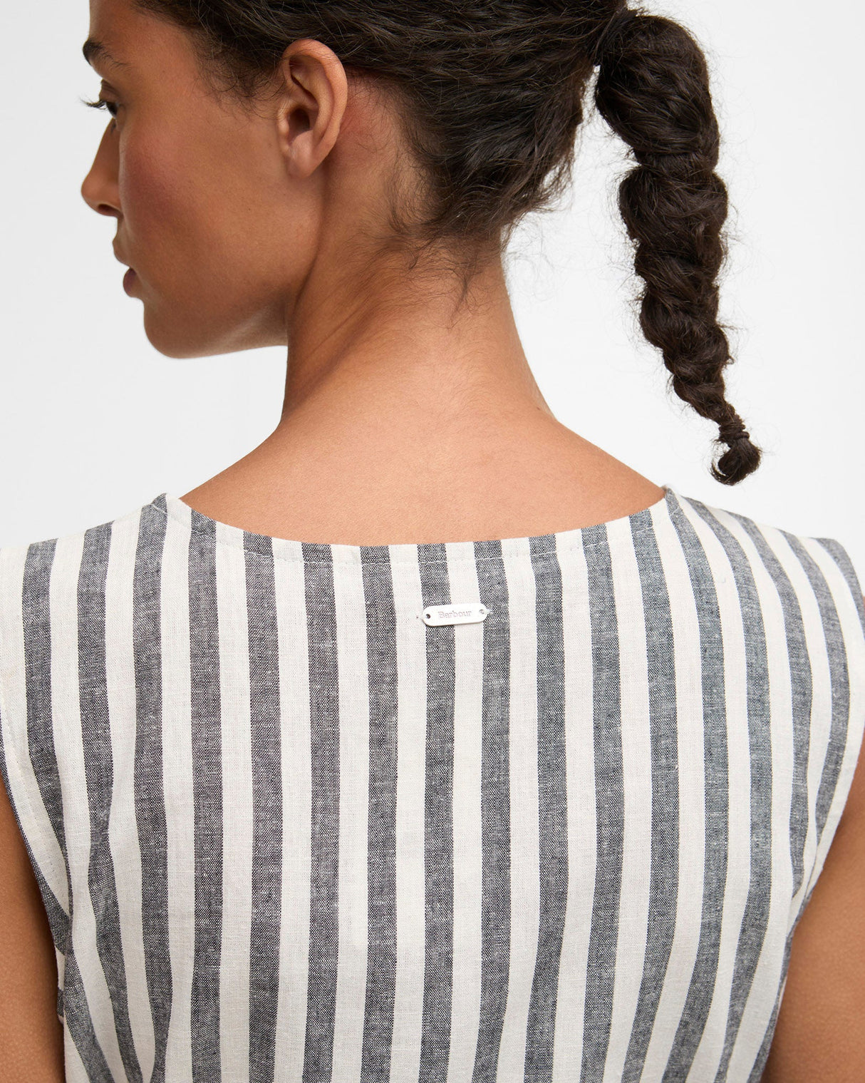 Dark Navy Stripe Inez Midi Dress
