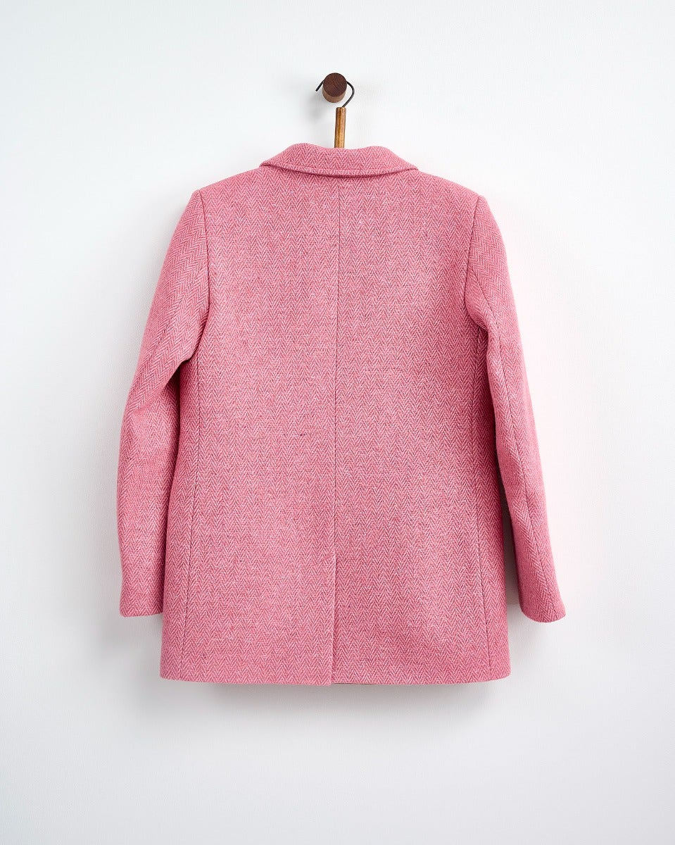 Dusty Pink Leaf Donegal Wool Jacket
