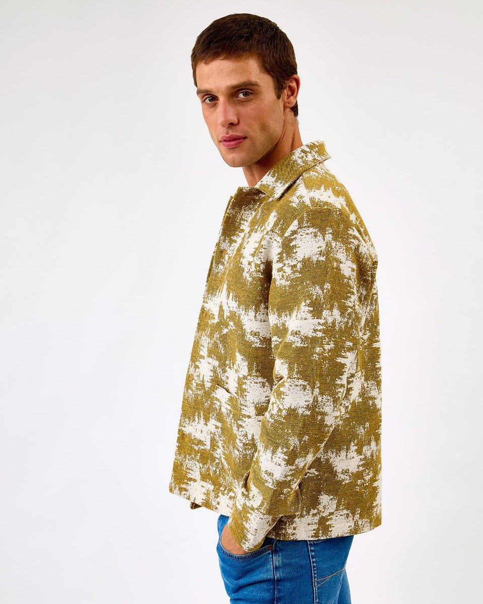 Plant Green Layton Cattle Jacquard Overshirt