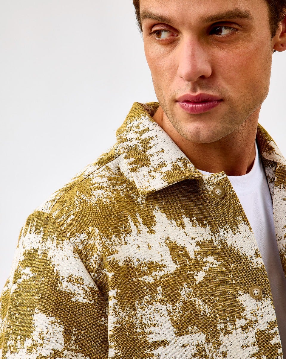 Plant Green Layton Cattle Jacquard Overshirt
