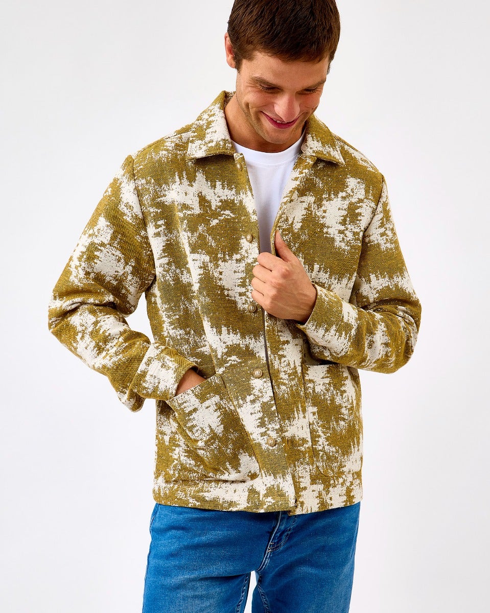 Plant Green Layton Cattle Jacquard Overshirt