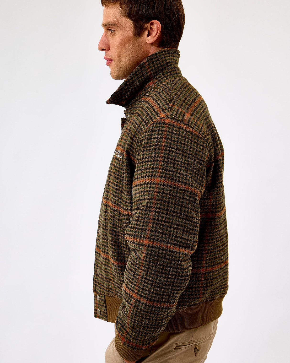 Teak Brown Varsity Houndstooth Jacket