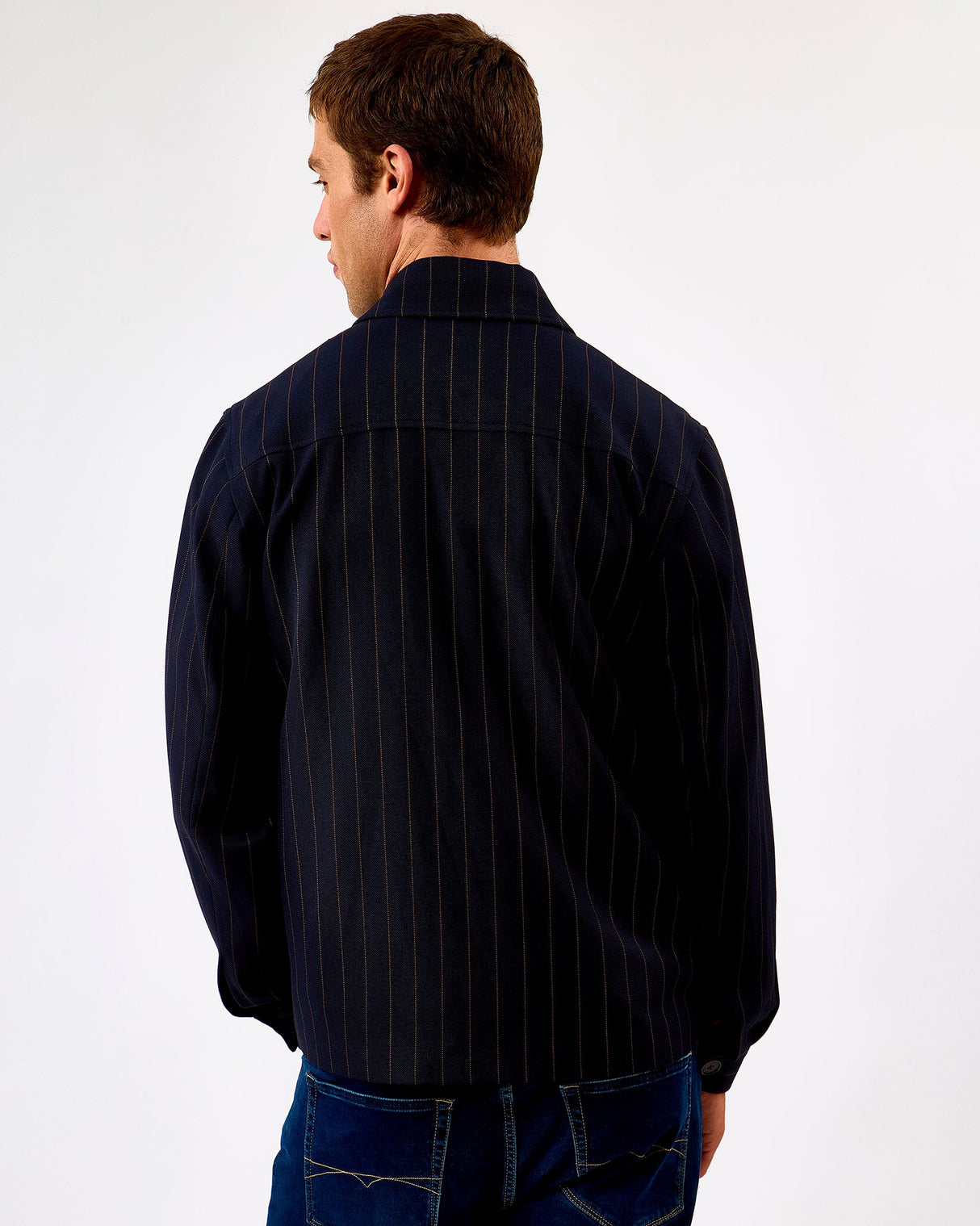 Dark Navy Marseille Pinstripe Hybrid Jacket