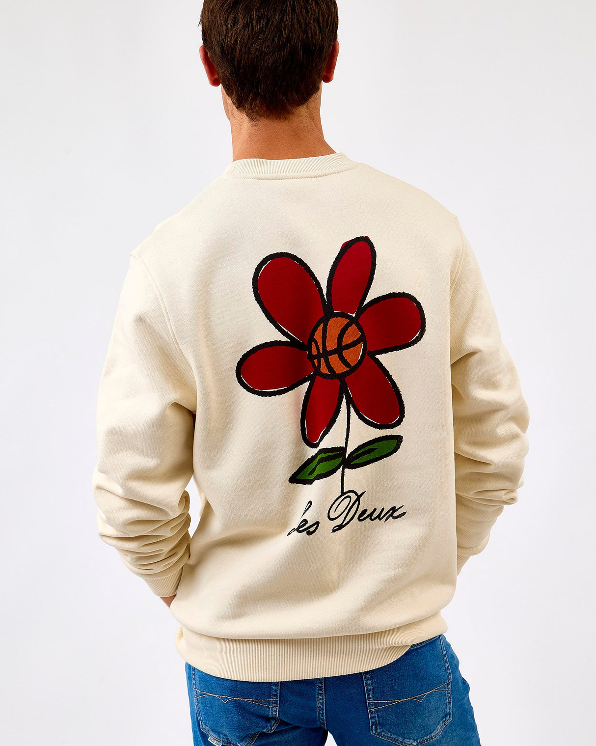 Ivory Flower Basket Sweatshirt