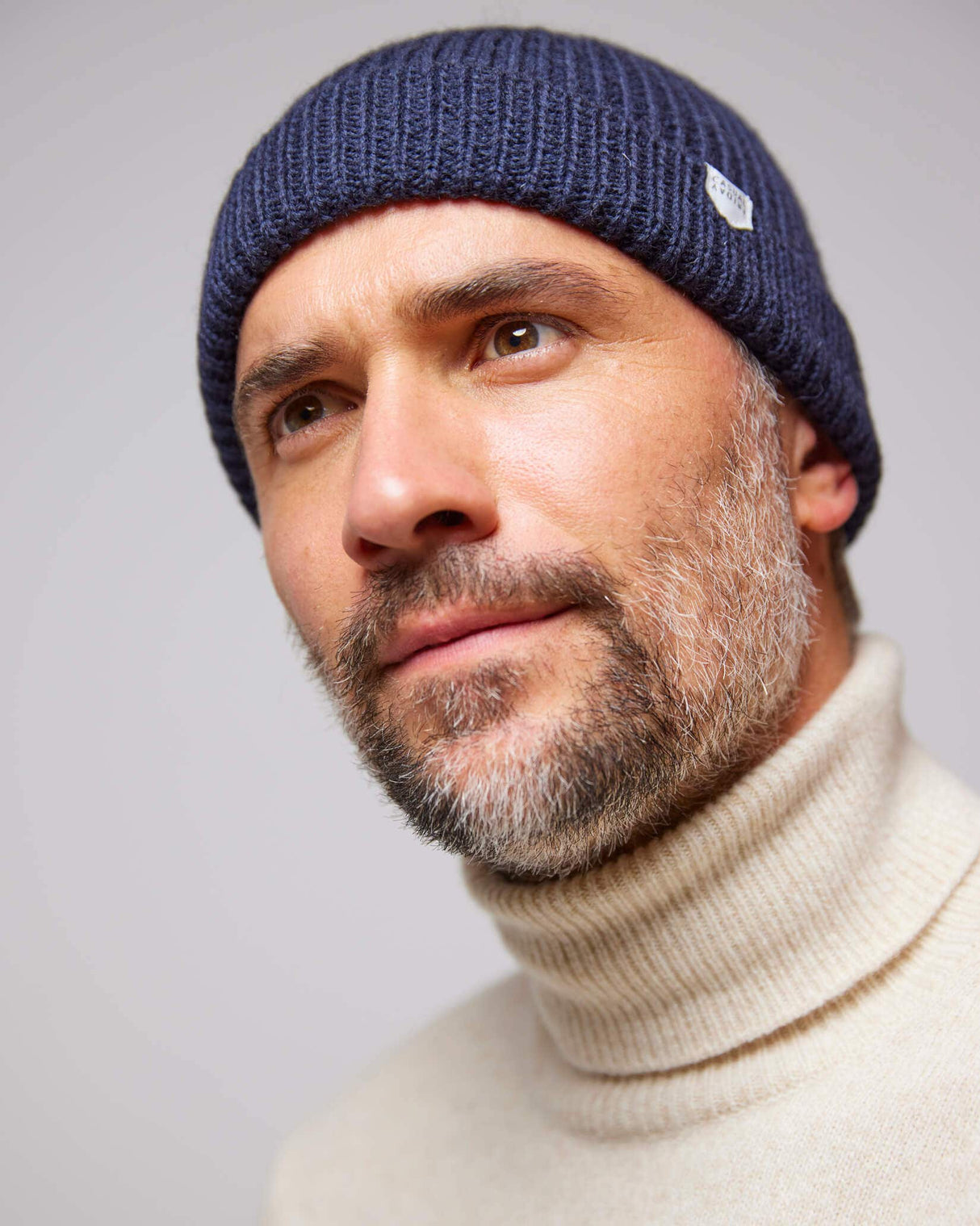 Light Sand Karl Roll Neck Knit Jumper