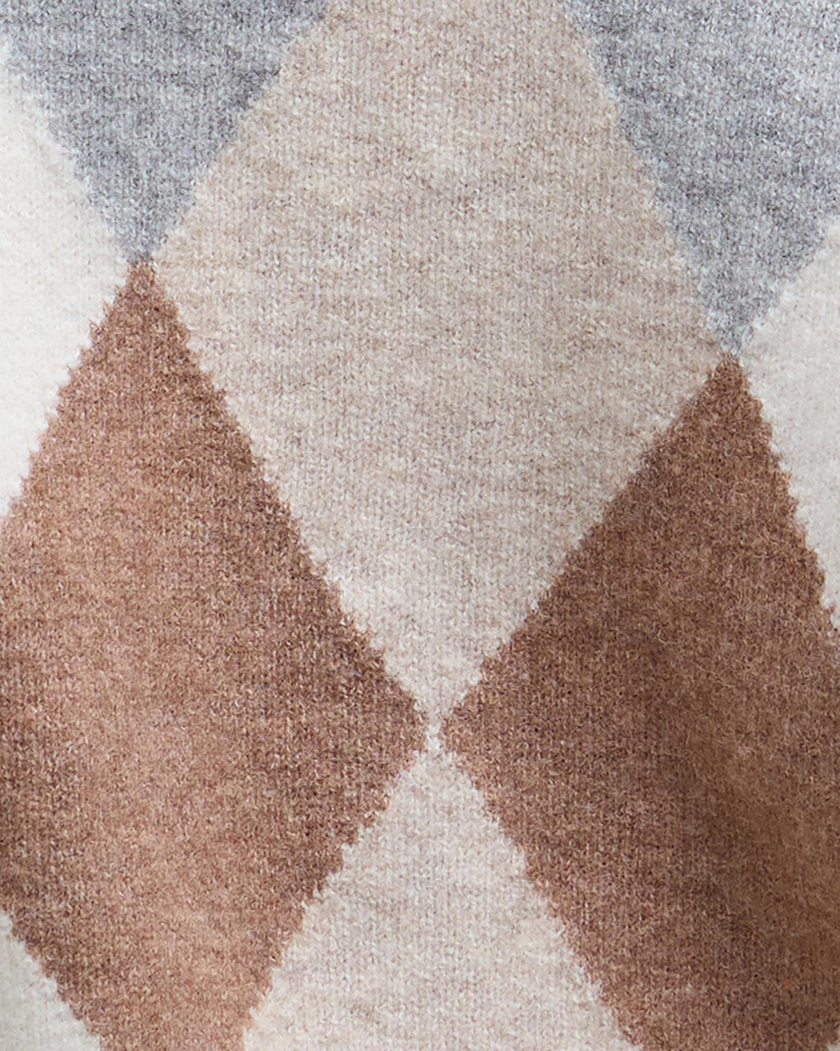 Taupe, Cream & Grey Diamond Pattern Silvia Cardigan