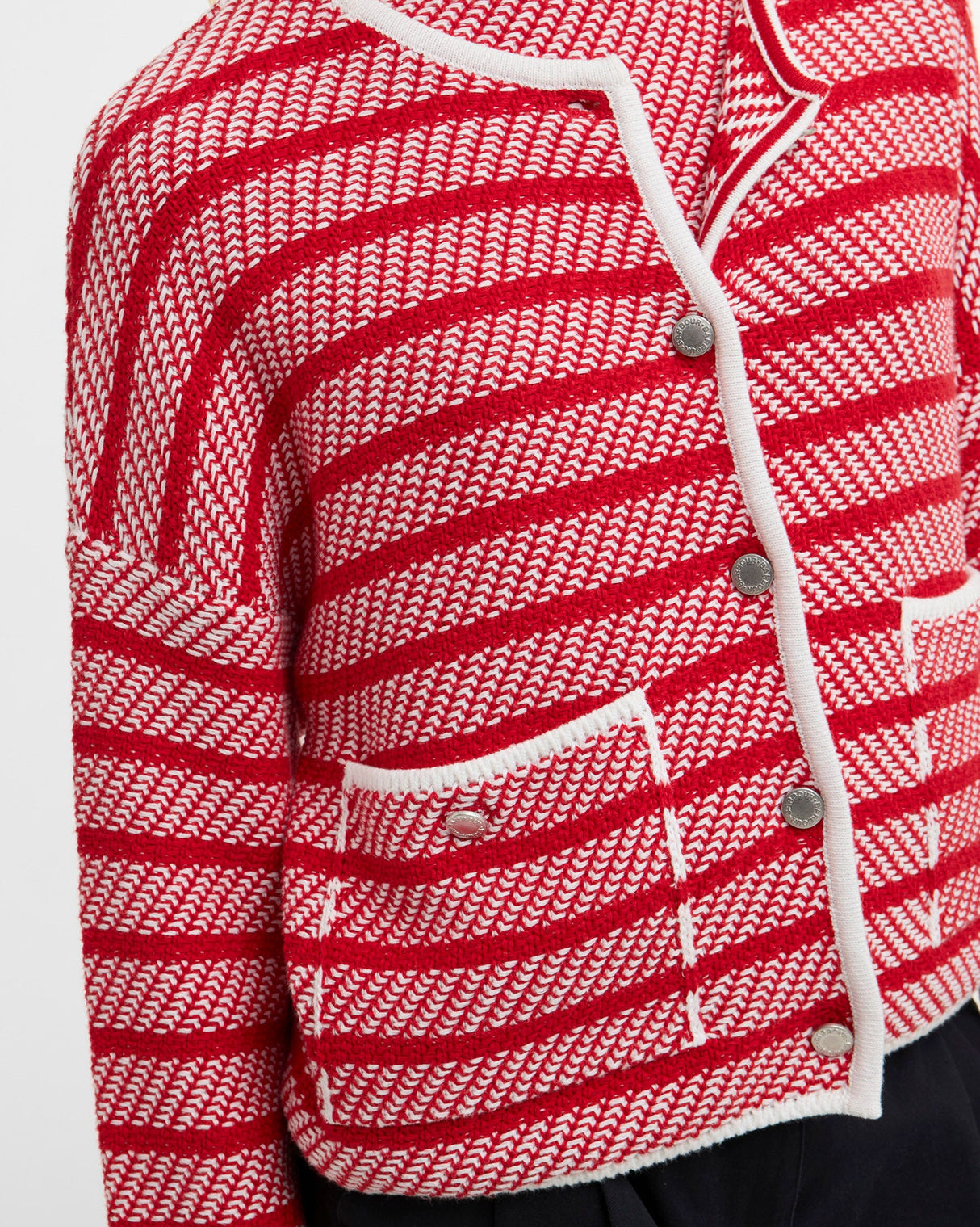 Poppy Red Polly Striped Knit Jumper
