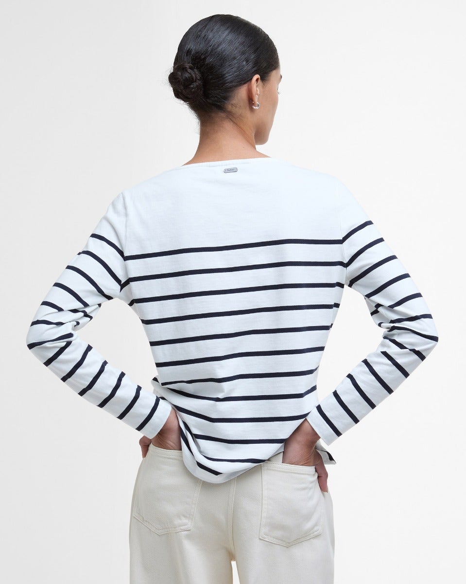 Cloud & Navy Stripe Bradley Cotton Top