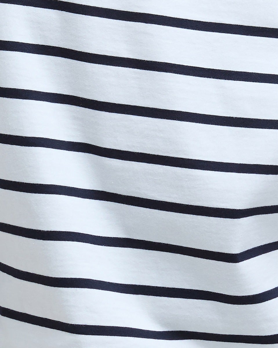 Cloud & Navy Stripe Bradley Cotton Top