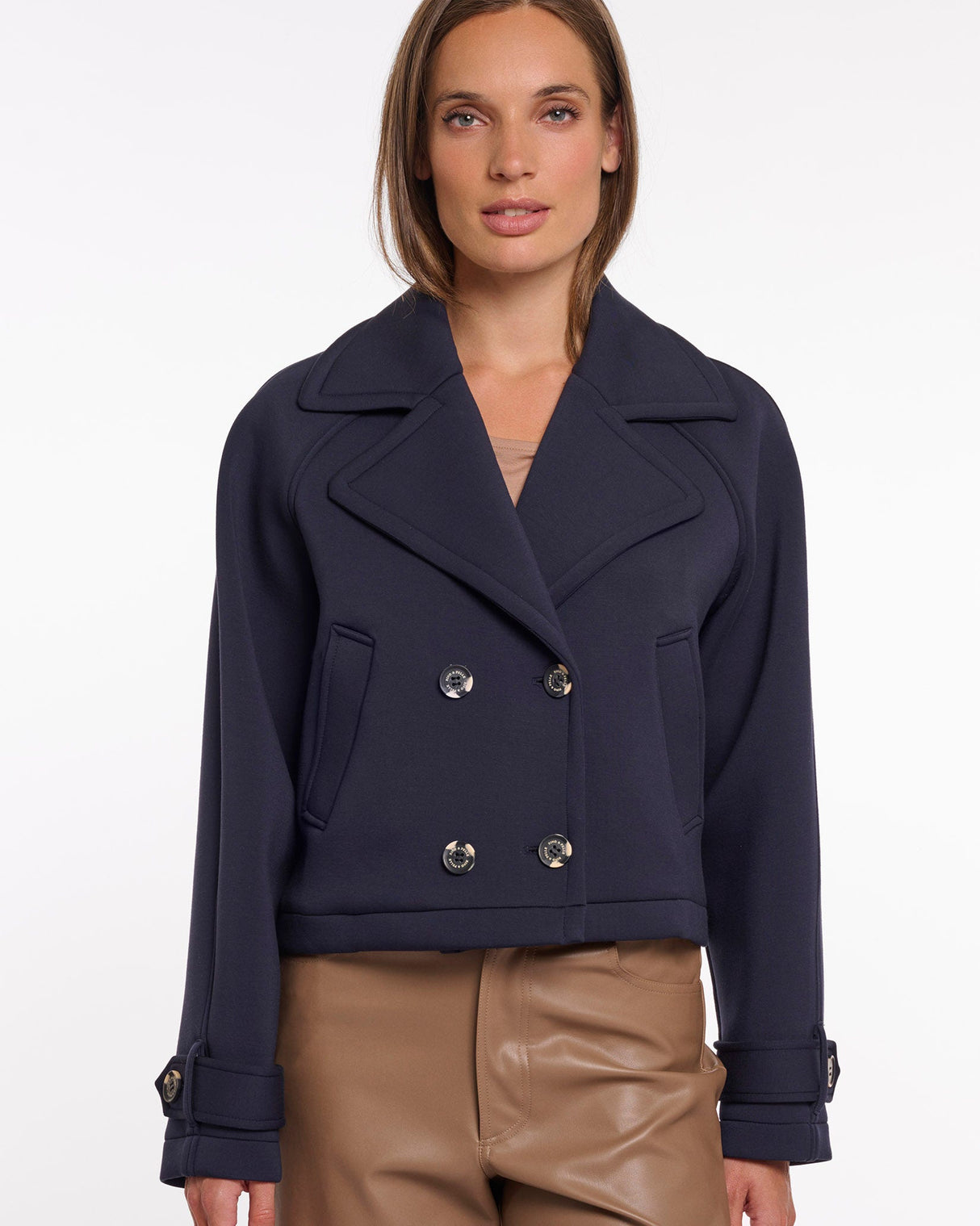 Dark Navy Lola Double Breasted Short Jacket