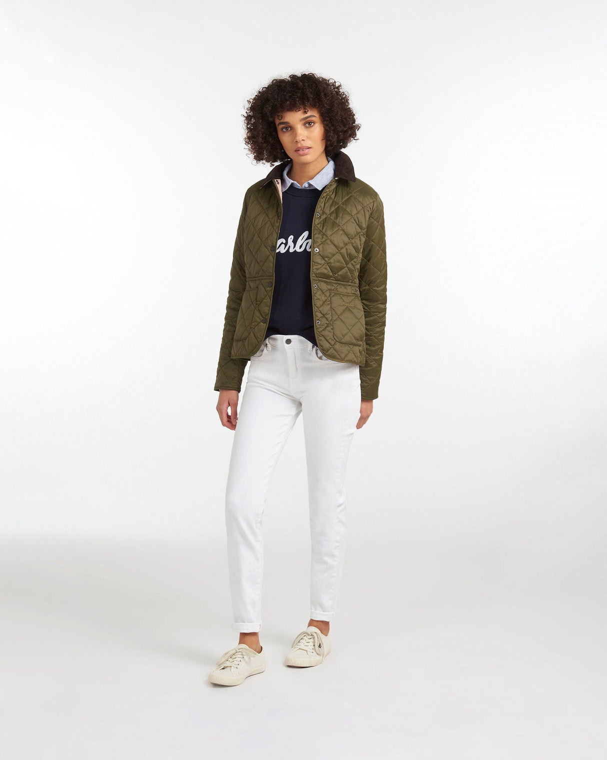 Olive & Pale Pink Deveron Quilt Jacket