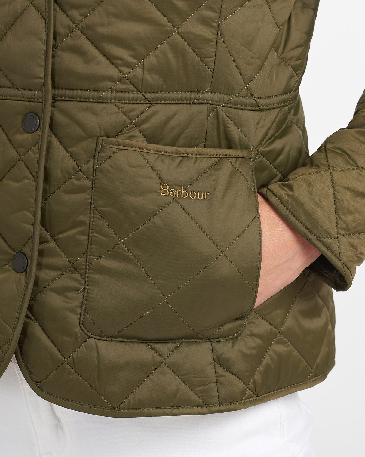 Olive & Pale Pink Deveron Quilt Jacket