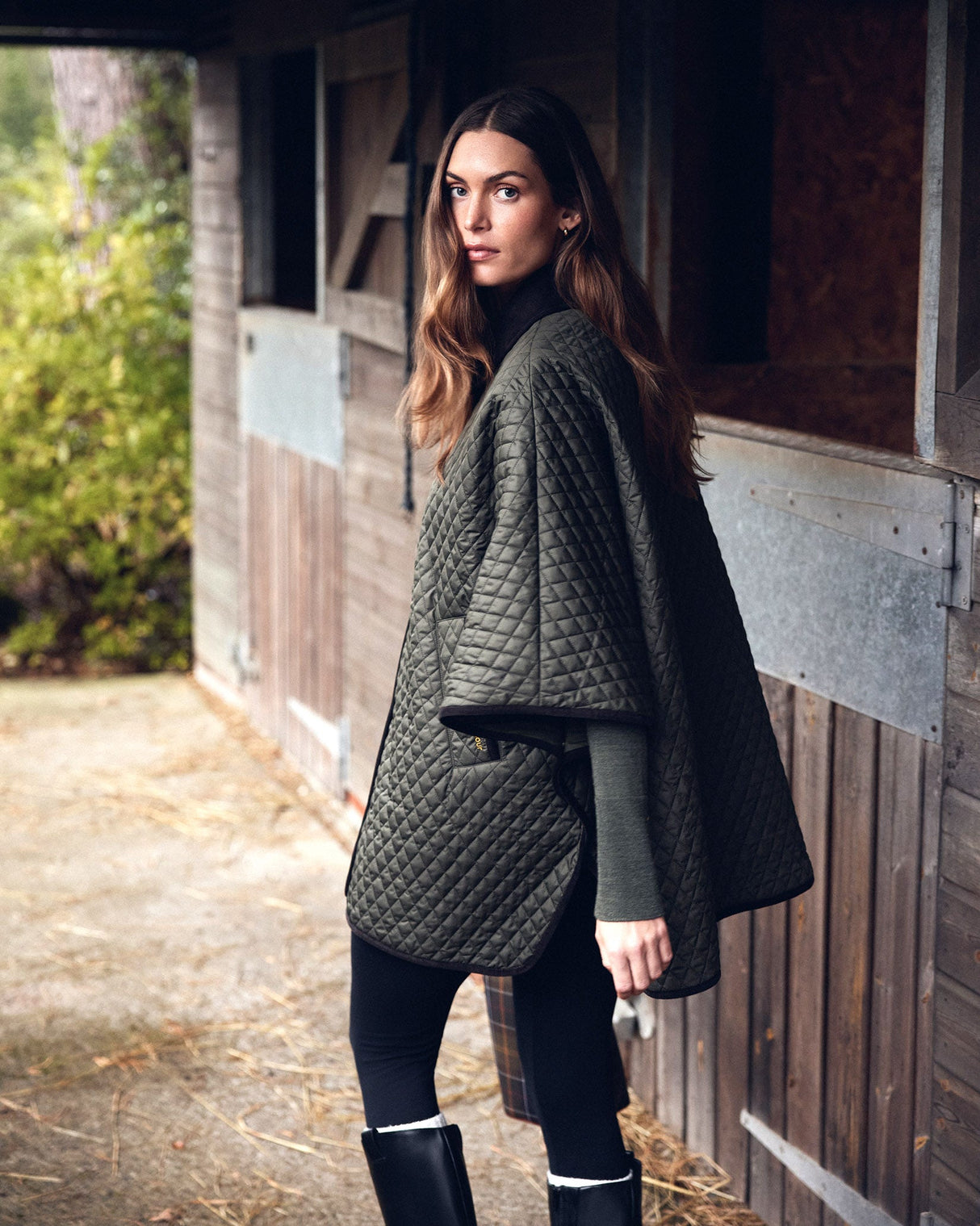 Olive Oakham Quilted Cape