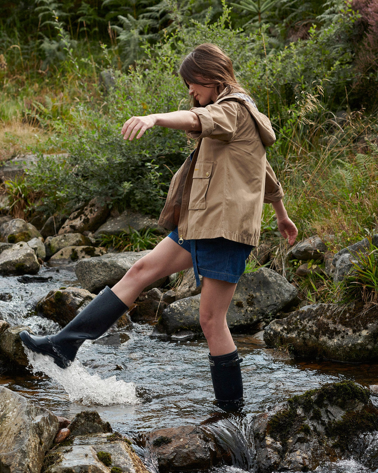 Navy Bede Tall Welly Boots