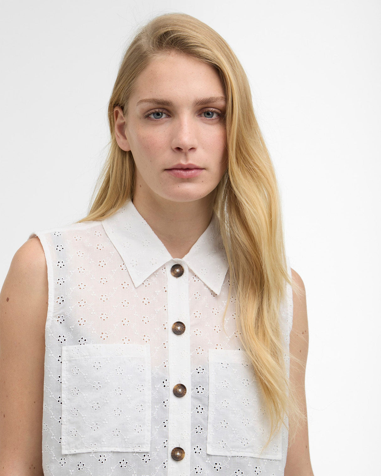 White Melody Sleeveless Shirt