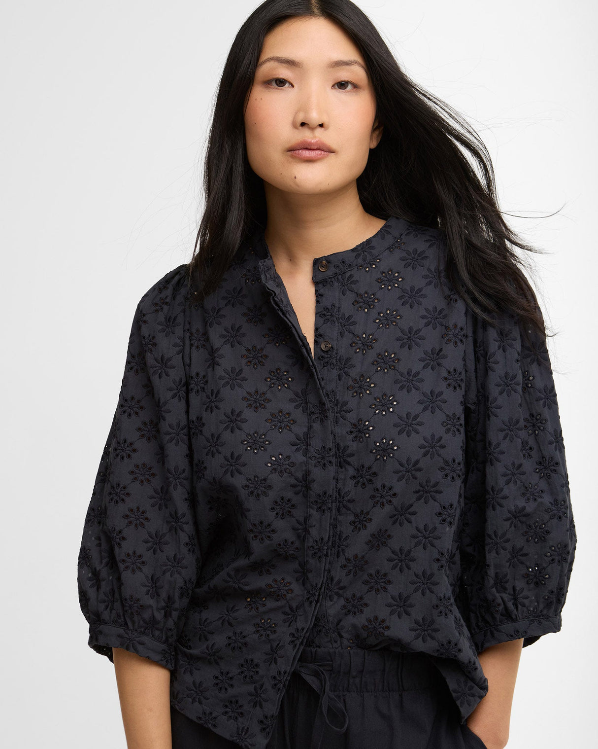 Dark Navy Layla Textured Blouse