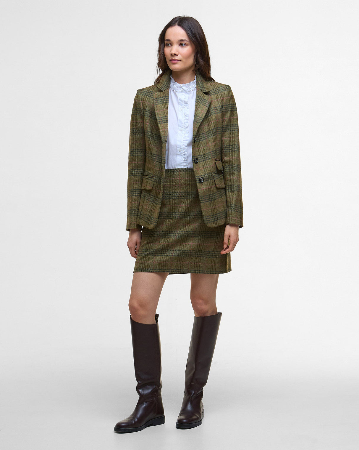 Arabesque Brown Tartan Carlby Tailored Blazer