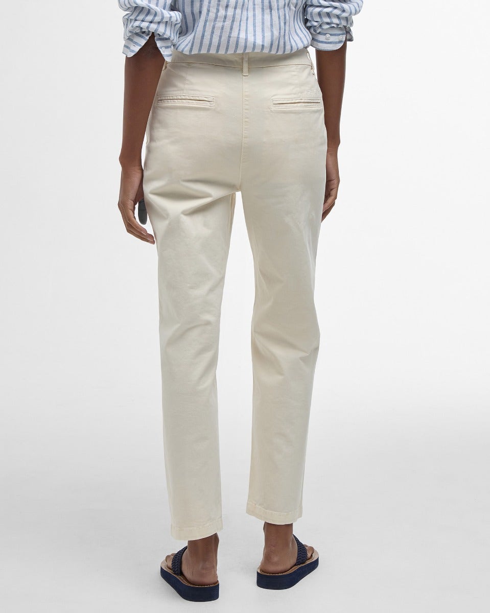 Ecru Cropped Chino Trousers