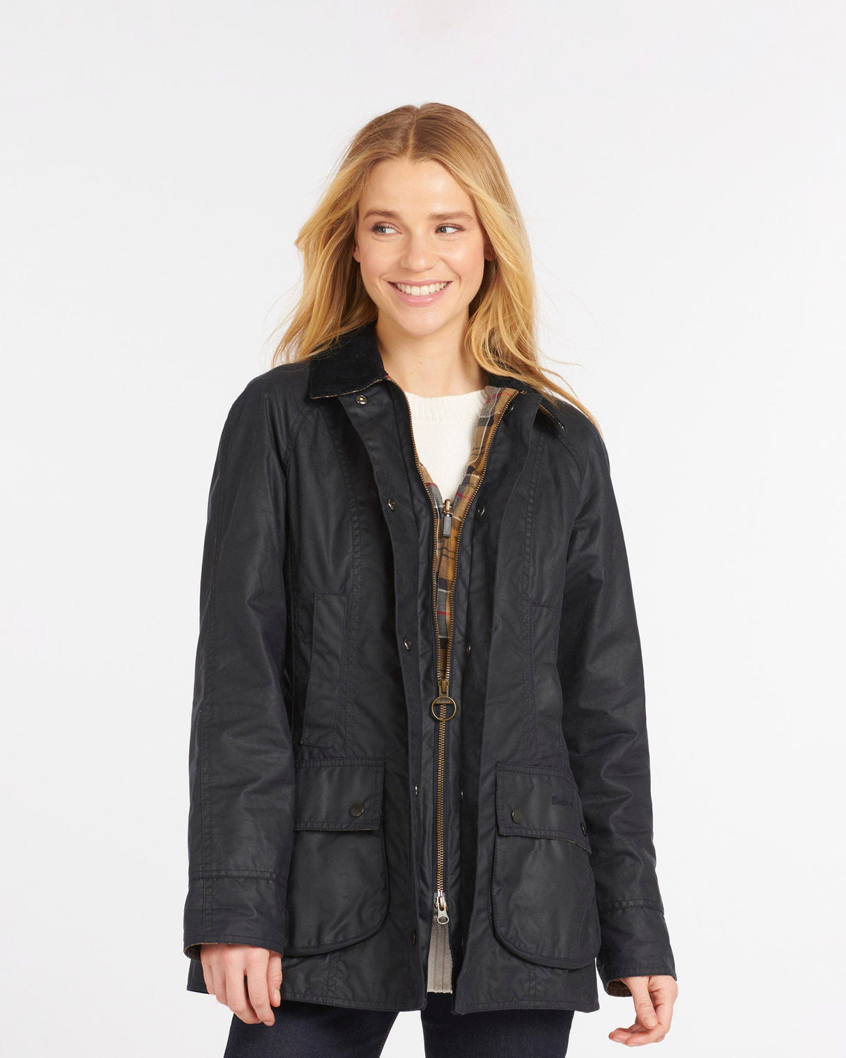 Navy Beadnell Classic Wax Jacket