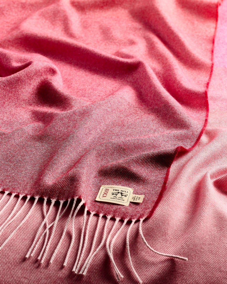 Ombre Rose Extra Wide Merino Scarf