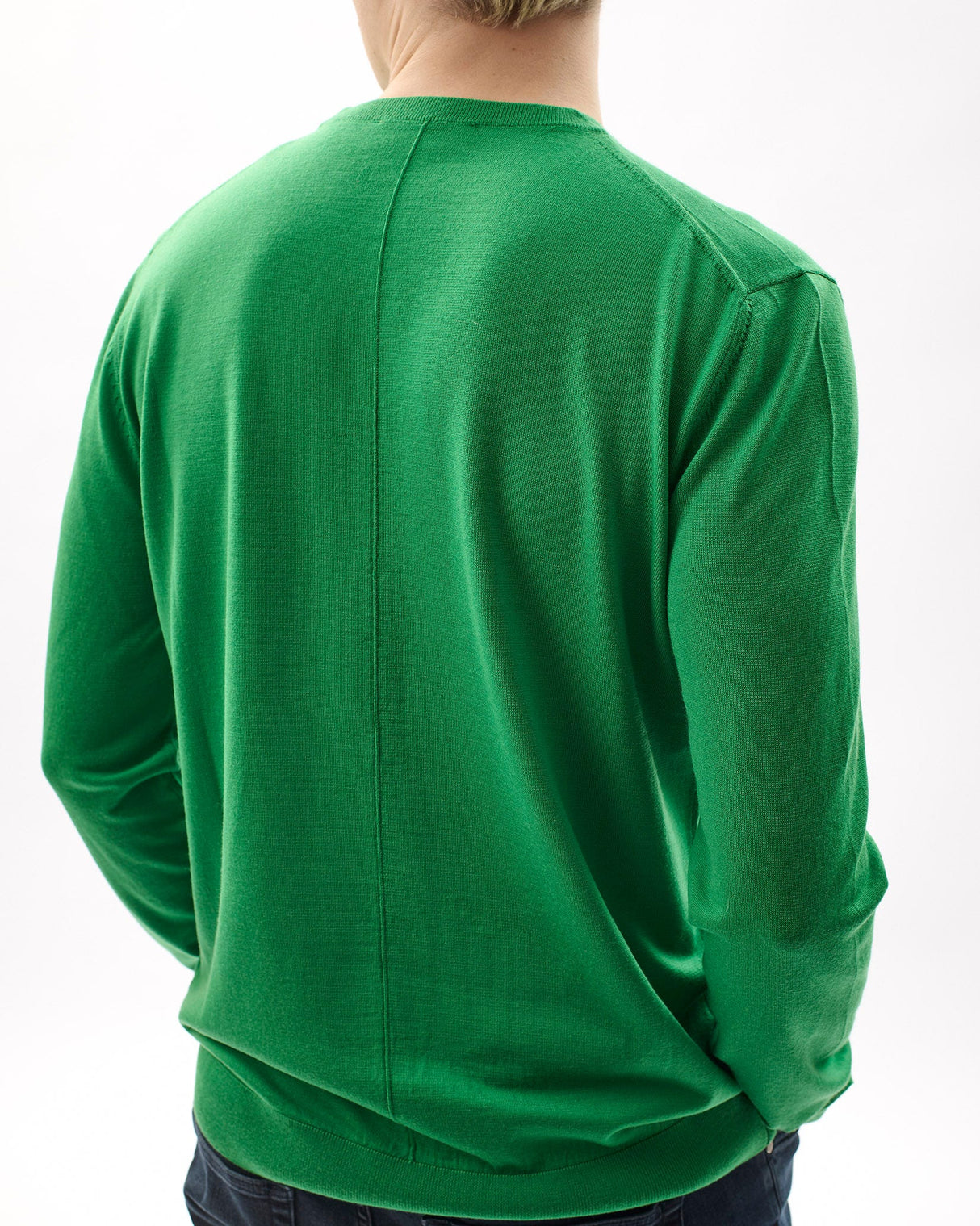 Green-100%-Merino-Knit-Crew-Neck-Jumper