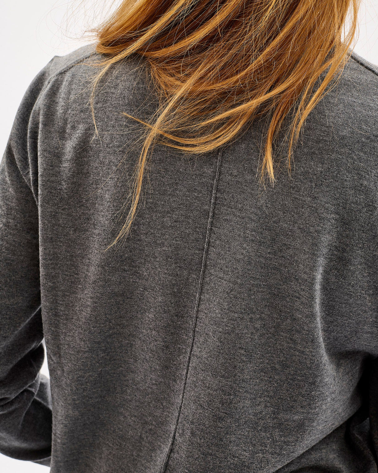 Unisex Grey 100% Merino Knit Crew Neck Jumper