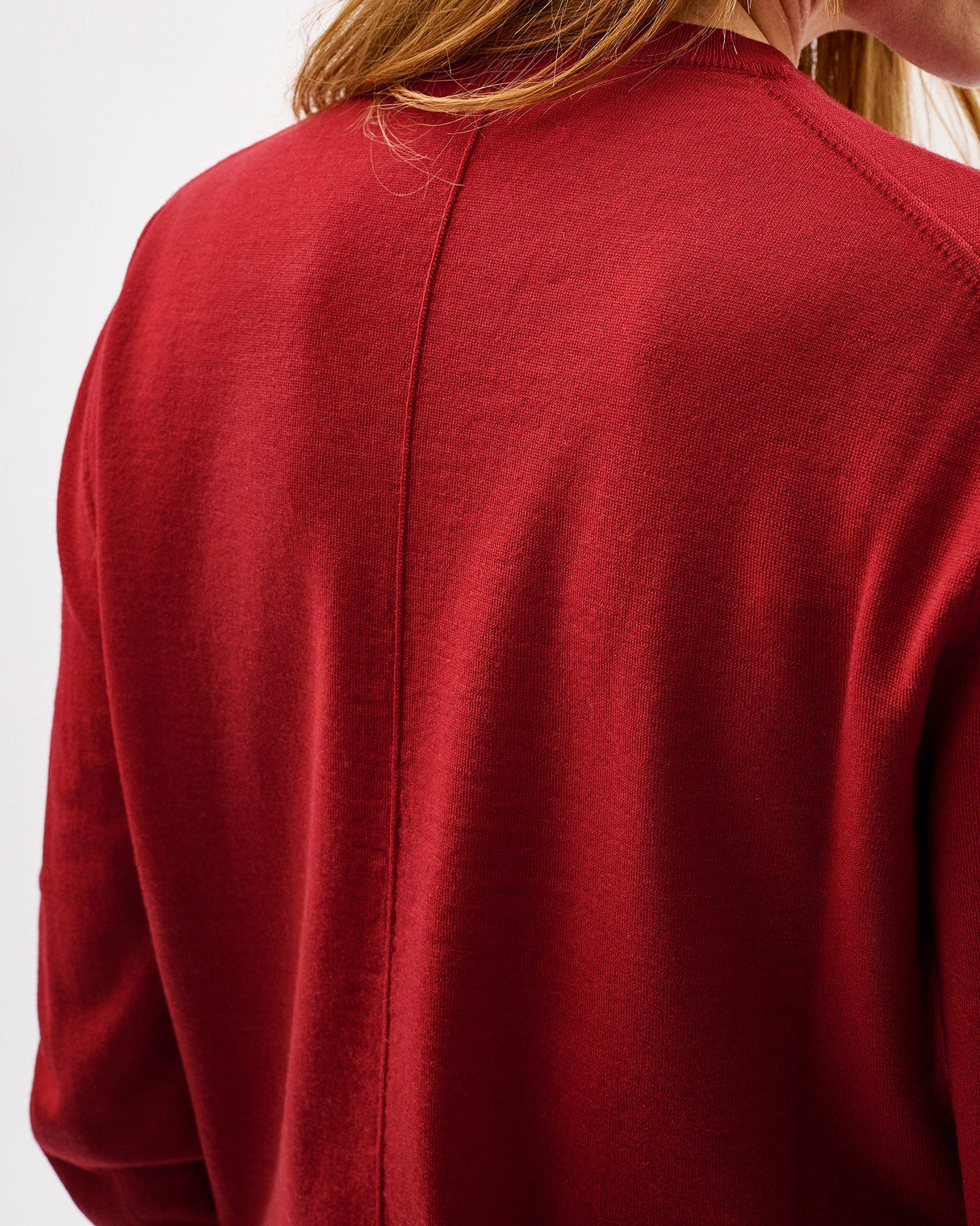 Unisex Red 100% Merino Knit Crew Neck Jumper