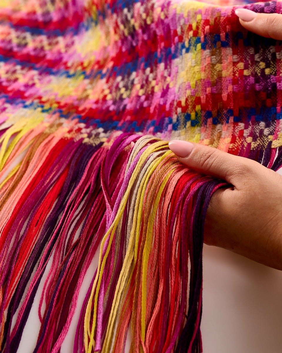Berry Lollipop Wide Merino Scarf