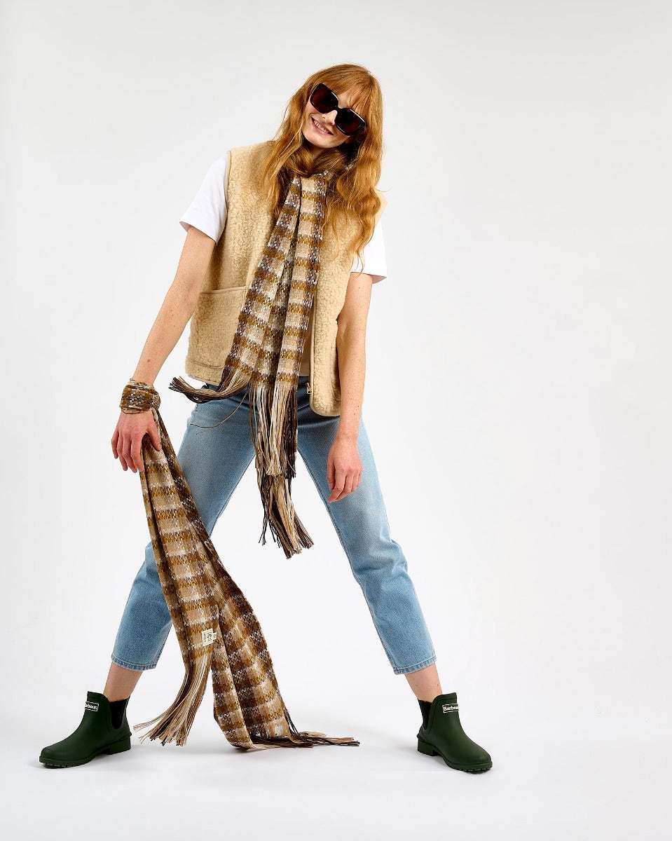 Camel Lollipop Wide Merino Scarf