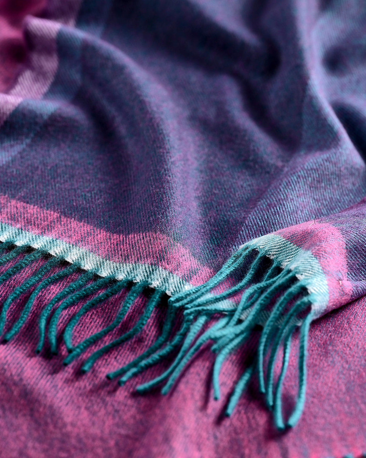 Contemporary Purple Tweed Wide Merino Scarf