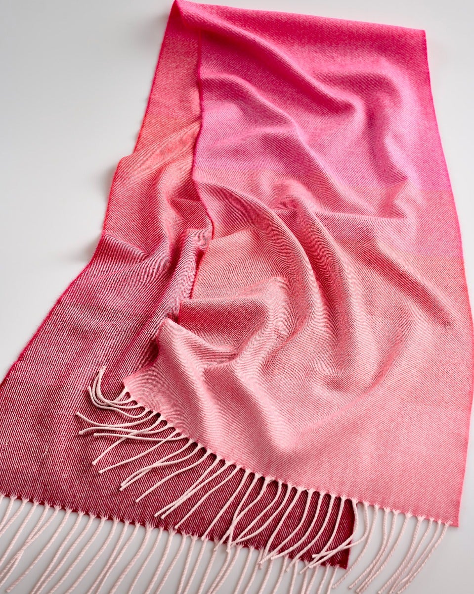 Ombre Rose Wide Merino Scarf
