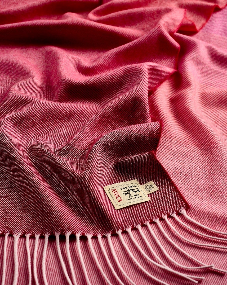 Ombre Rose Wide Merino Scarf