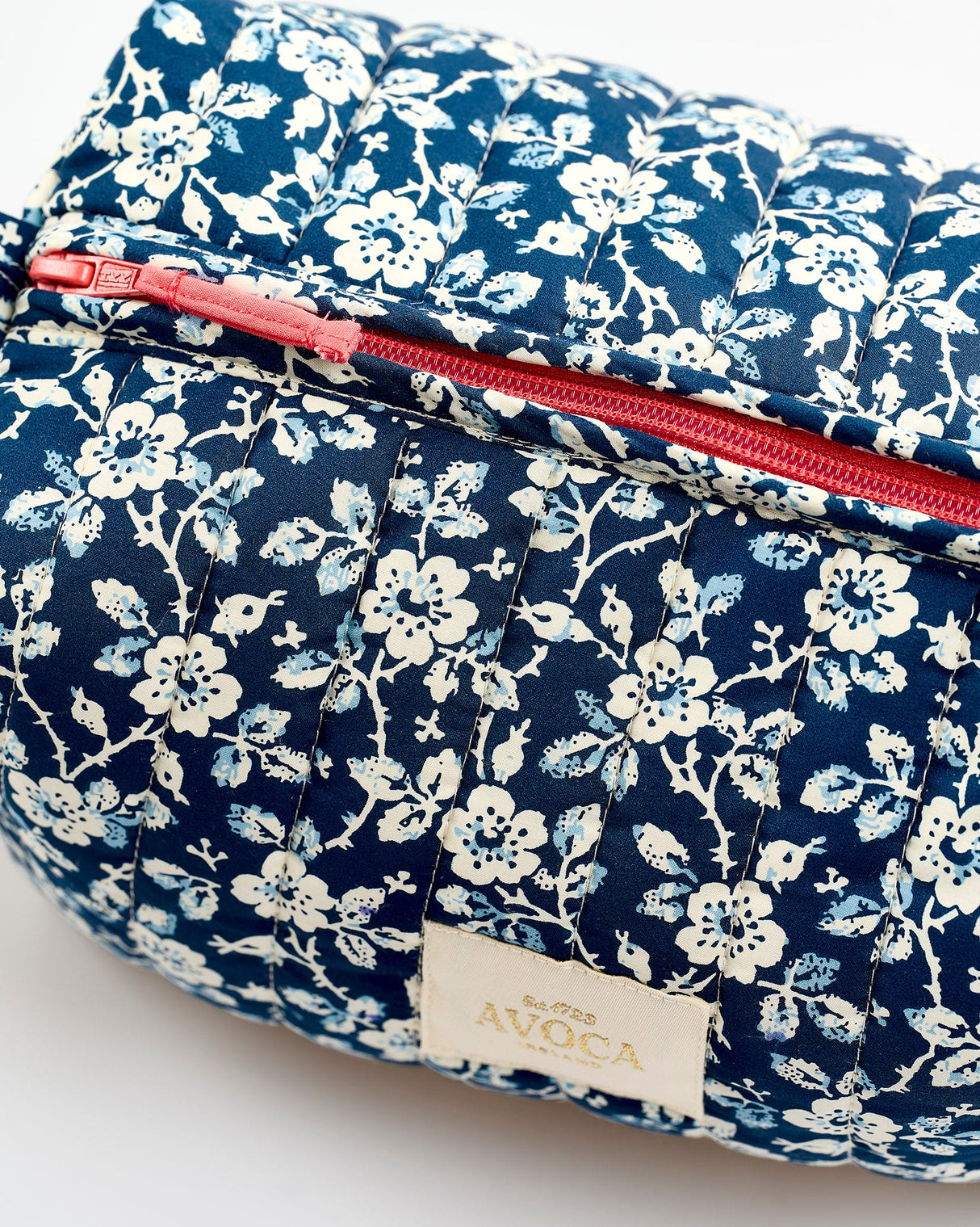 Mini Floral Navy Quilted Cosmetic Bag