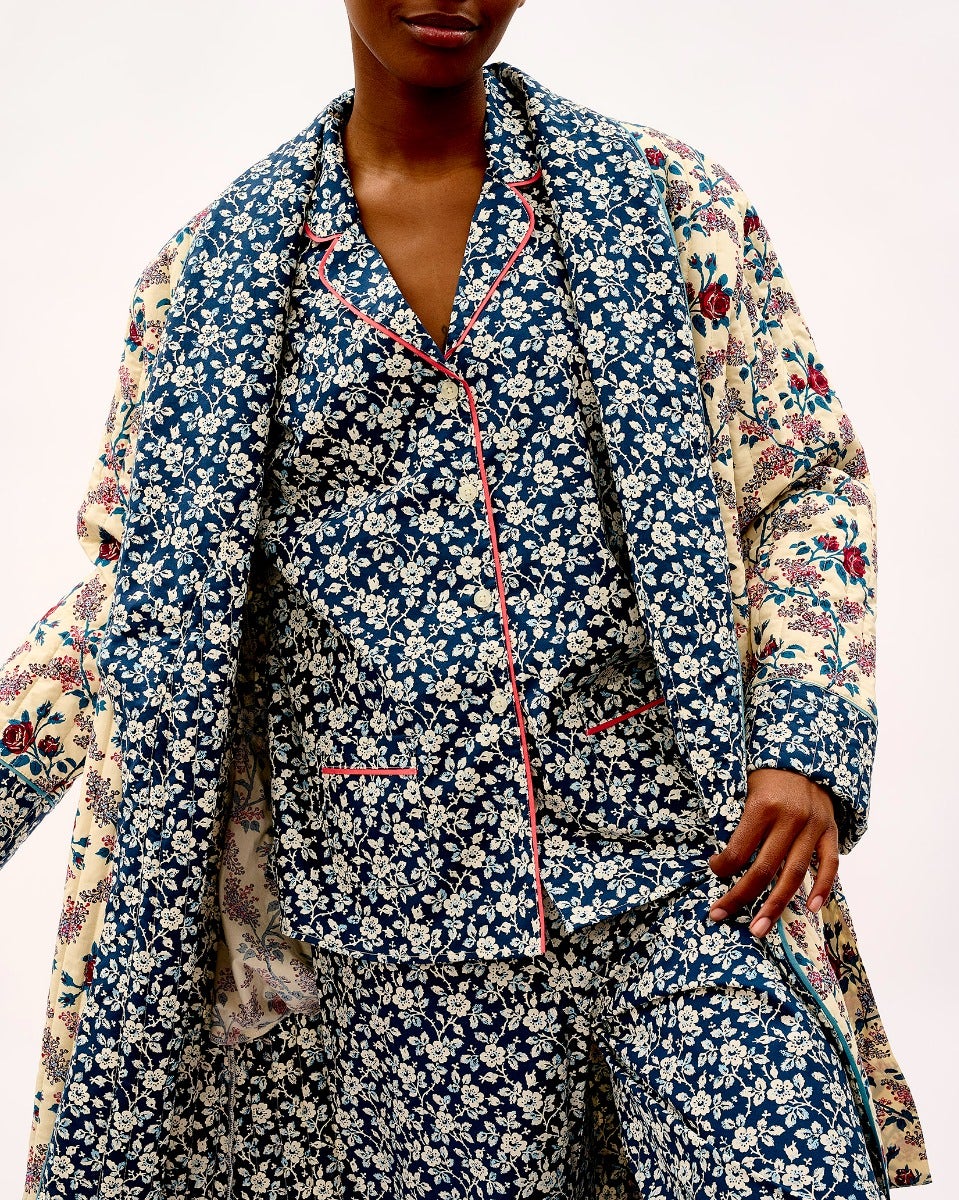 Mini Floral Navy Cotton Pyjama Set