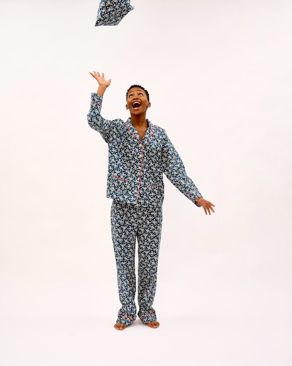 Mini Floral Navy Cotton Pyjama Set