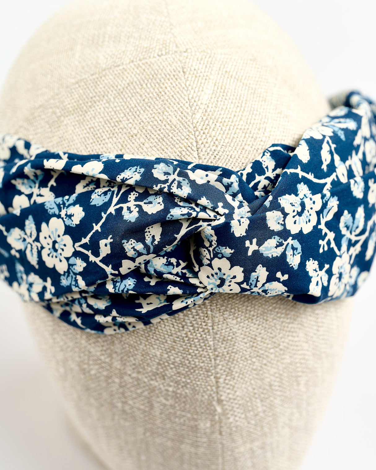 Mini Floral Navy Cotton Hair Band