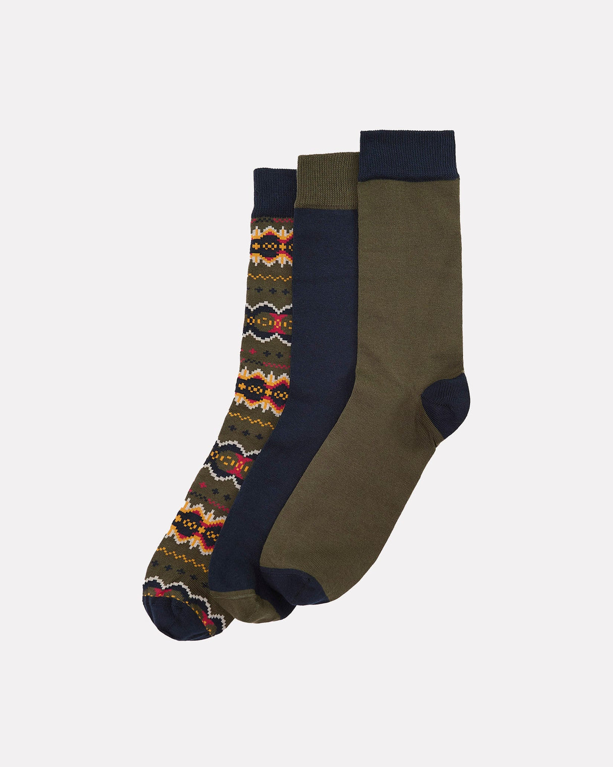 Assorted Classic Tartan Fair Isle Mens Socks Gift Set - 3 Pack