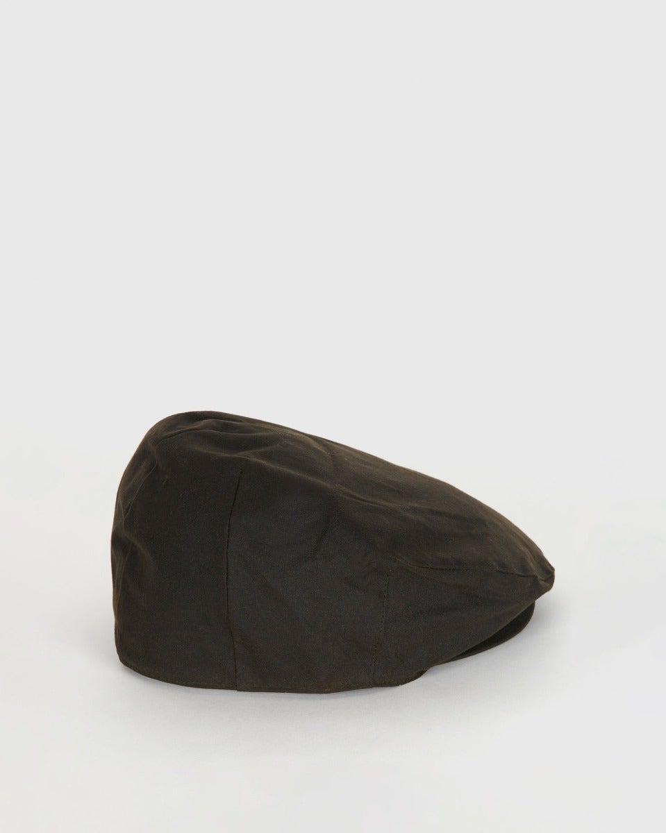 Olive Wax Flat Cap
