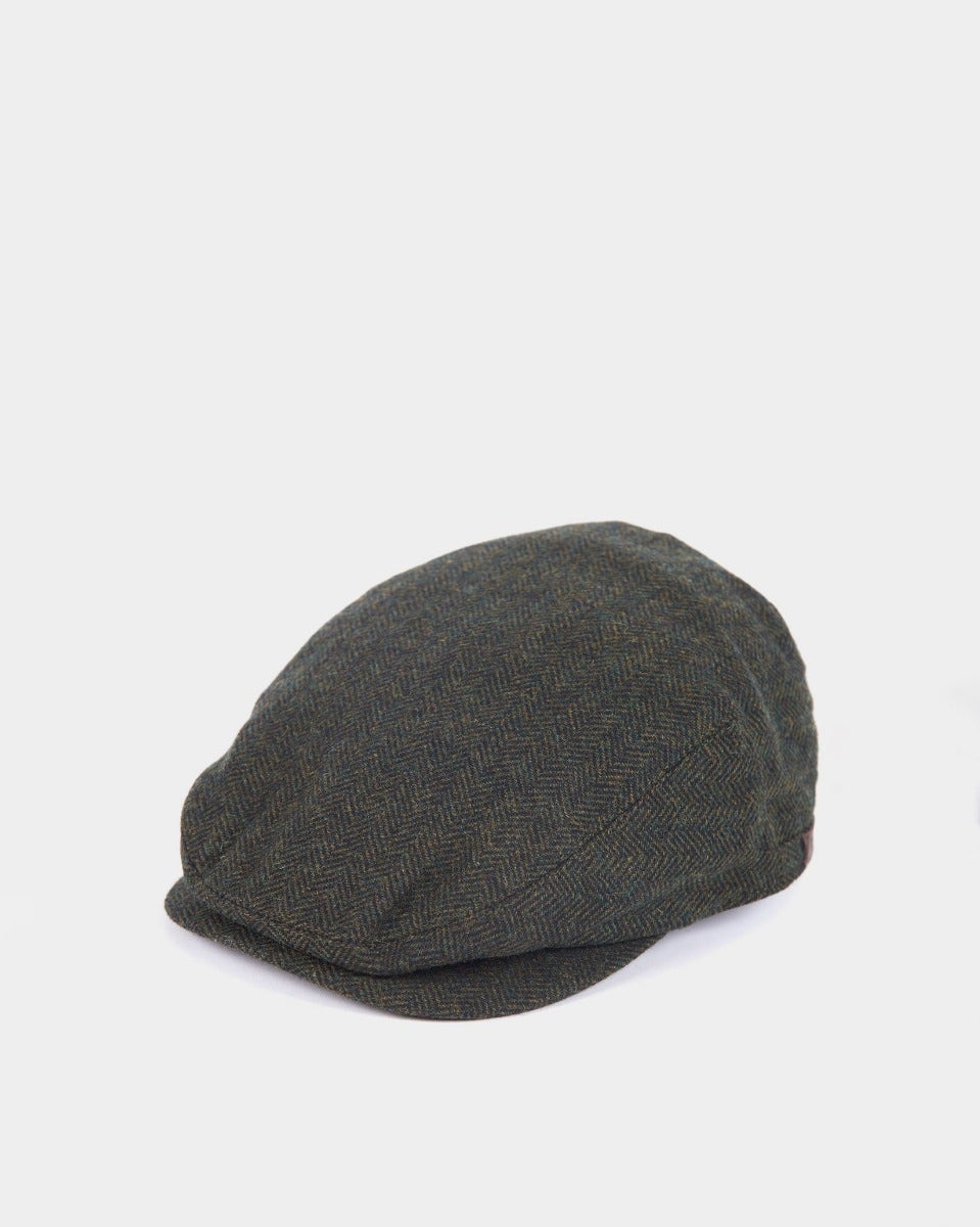 Olive Tweed Flat Cap