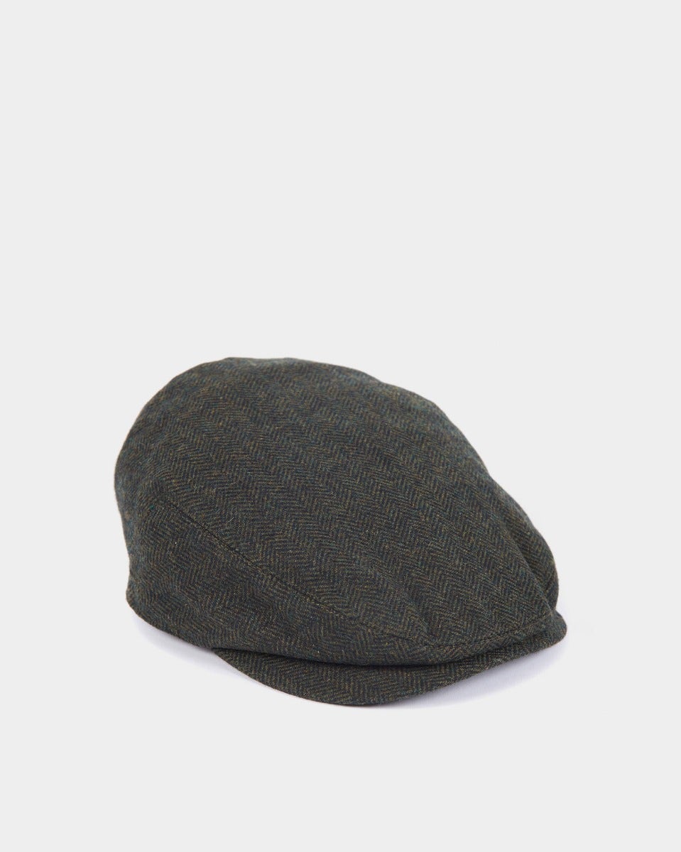 Olive Tweed Flat Cap