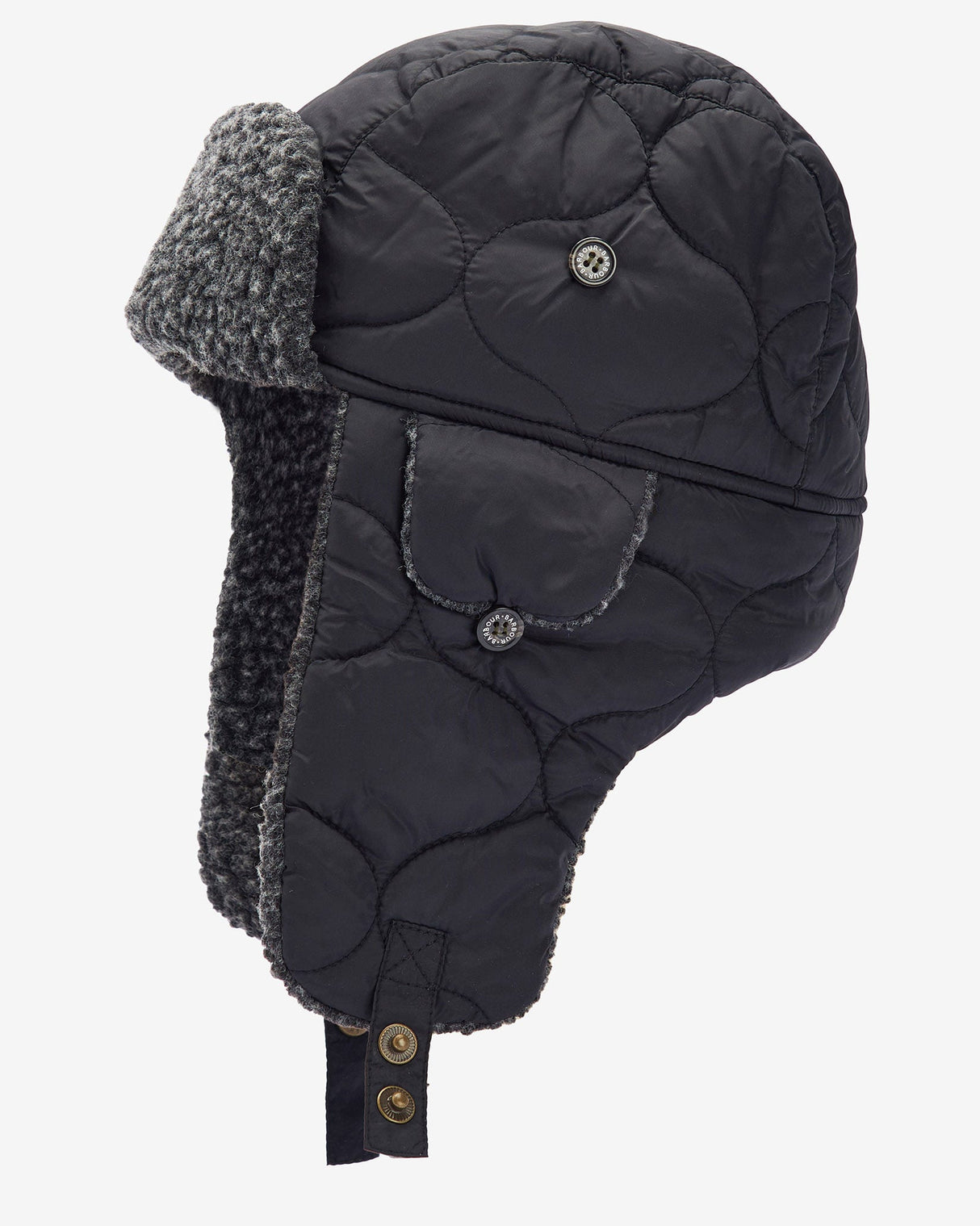 Black Sandbay Quilted Trapper Hat