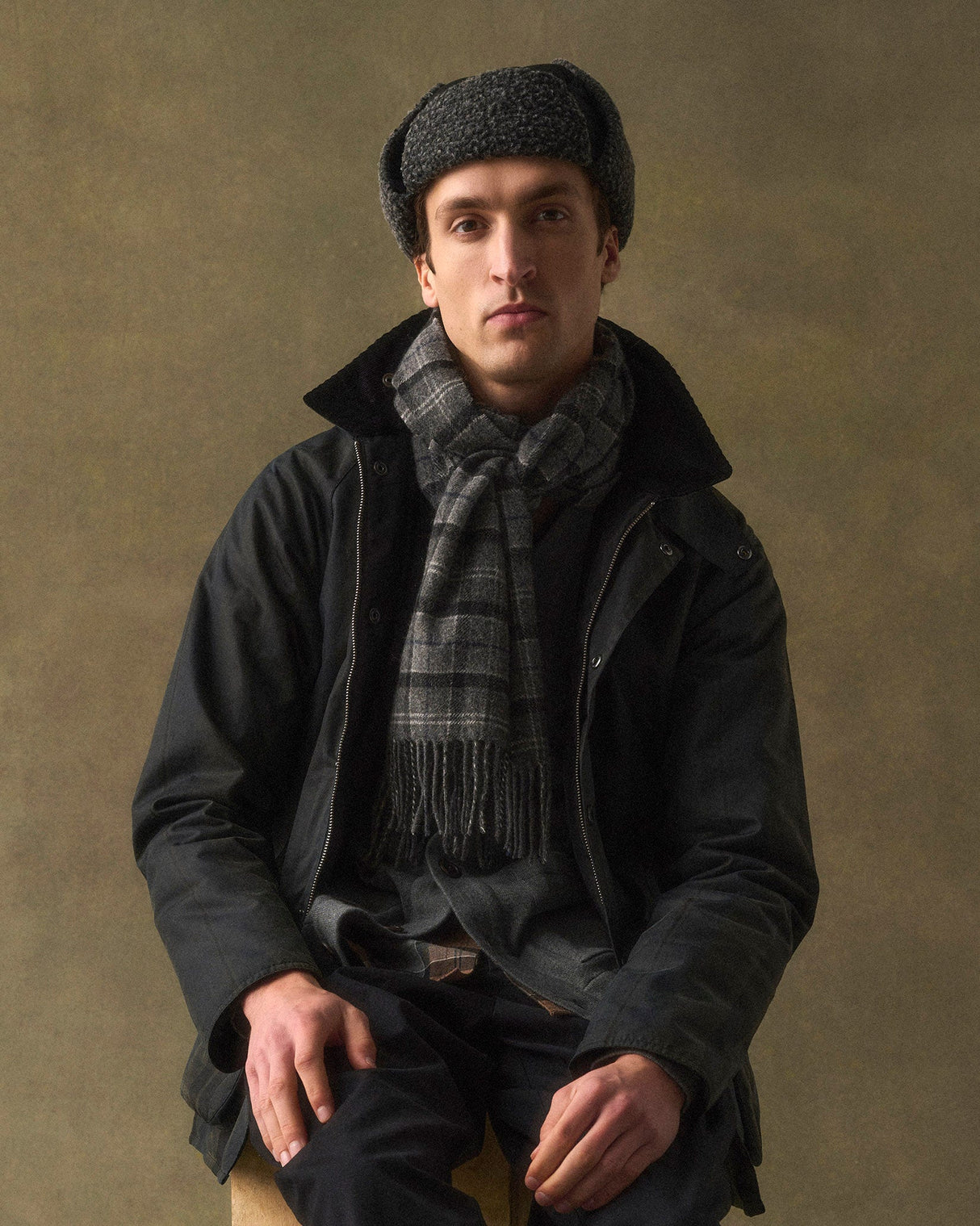 Black Sandbay Quilted Trapper Hat