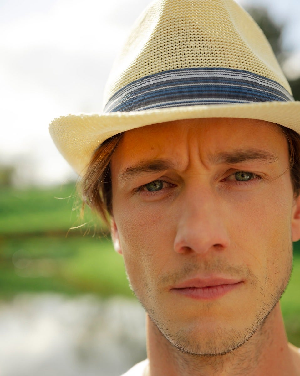 Ecru & Blue Belford Summer Trilby