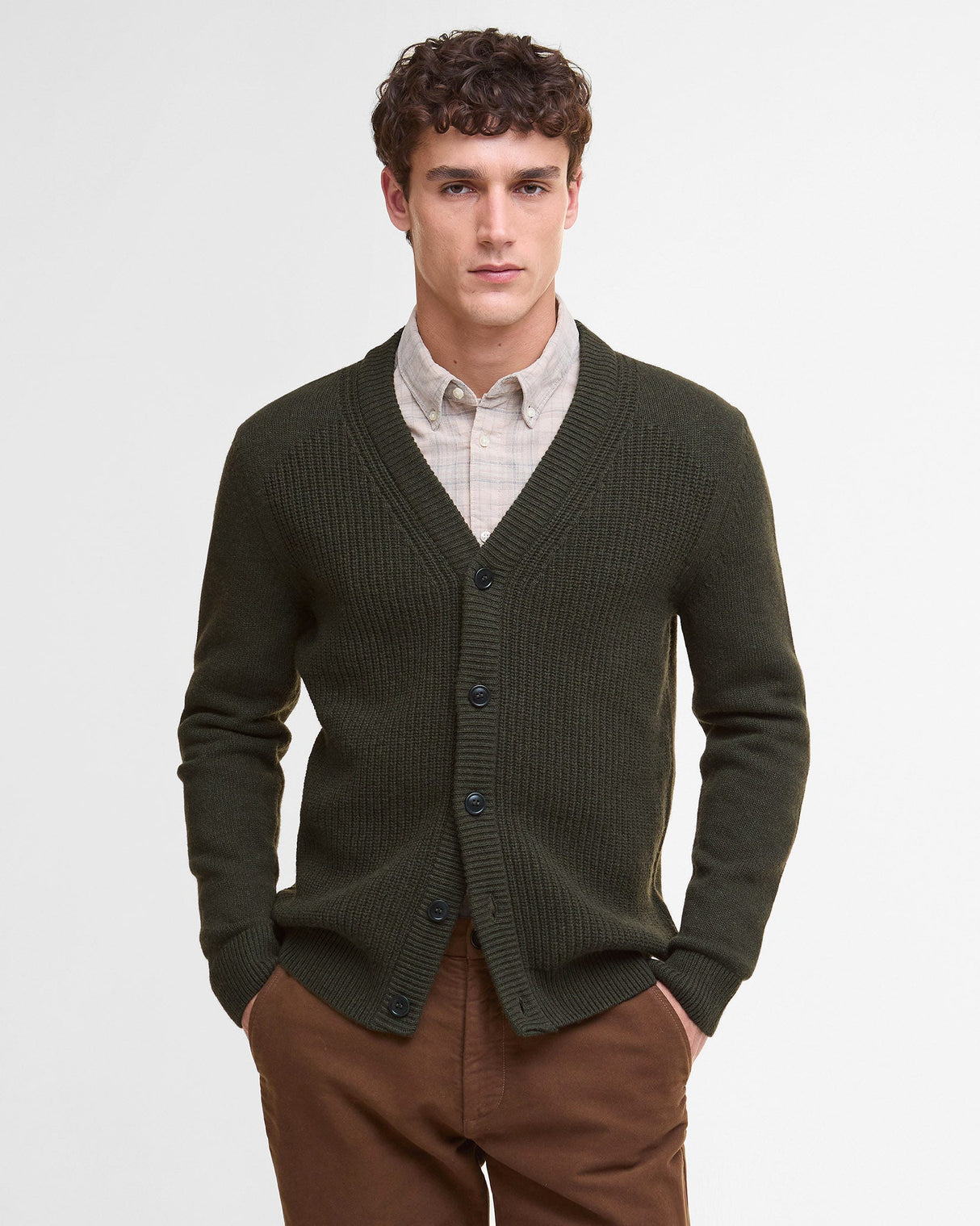Olive Mainland Knitted Cardigan
