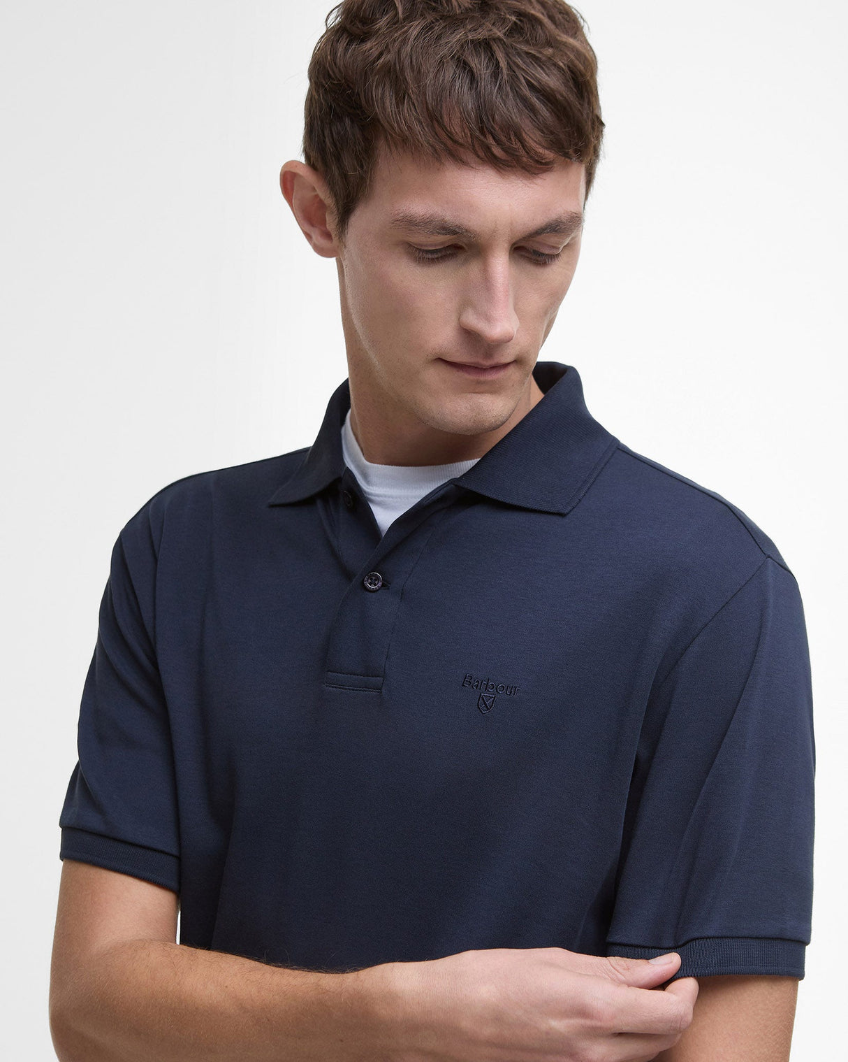 Navy Hylton Interlock Polo T-Shirt