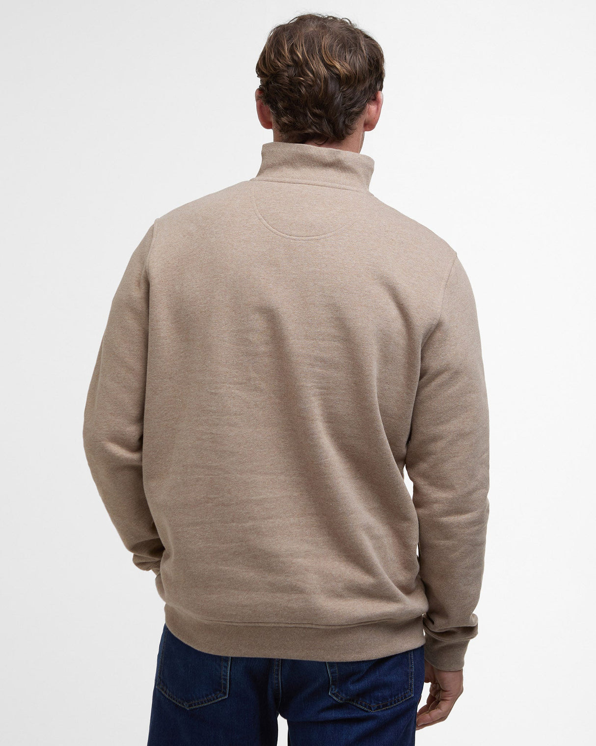 Stone Marl Nelson Half Zip Sweatshirt
