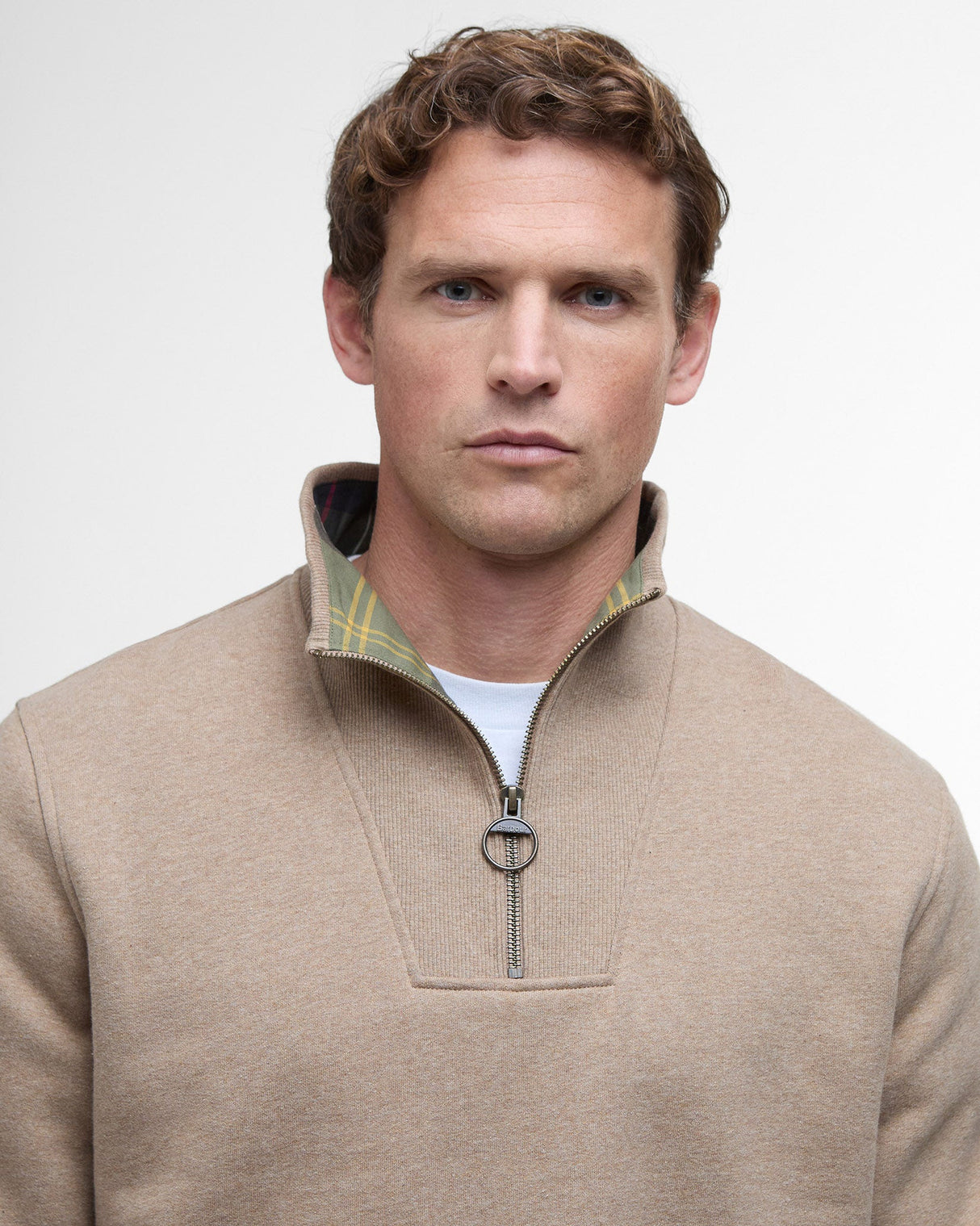 Stone Marl Nelson Half Zip Sweatshirt