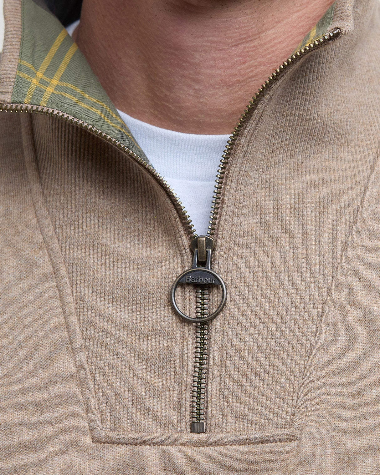 Stone Marl Nelson Half Zip Sweatshirt