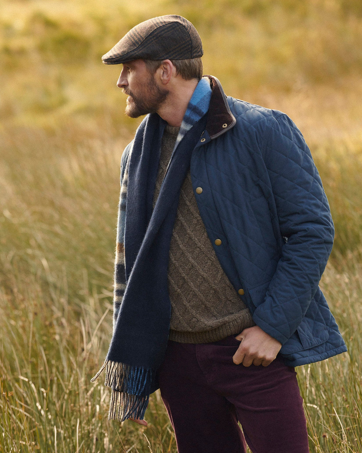 Navy Lydford Quilted Jacket
